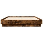 vidaXL Cadre de lit avec lumières LED chêne fumé 120x190 cm