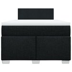 vidaXL Sommier à lattes de lit avec matelas Noir 120x200 cm Tissu