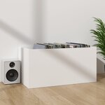 vidaXL Boîte de rangement vinyles Blanc 71x34x36 cm Bois d'ingénierie
