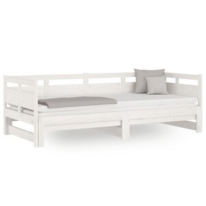 vidaXL Lit coulissant sans matelas blanc 2x(90x200) cm