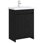 vidaXL Meuble sous lavabo de salle de bain Chêne noir
