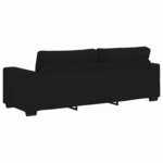 vidaXL Canapé à 3 places noir 180 cm tissu