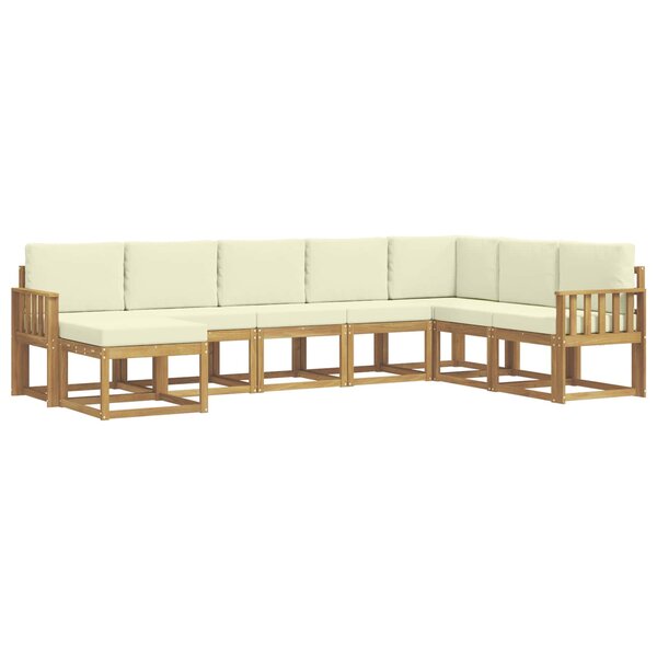 vidaXL Ensemble de canapés d'extérieur 8 pc Blanc et crème