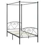 vidaXL Cadre de lit à baldaquin sans matelas gris métal 90x200 cm