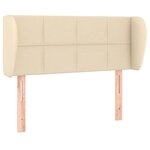 vidaXL Tête de lit avec oreilles Crème 93x23x78/88 cm Tissu