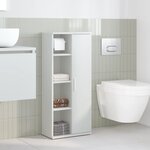 vidaXL Meuble de salle de bain avec porte-rouleau blanc 39x22x90 cm