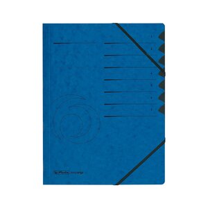 Trieur easyorga A4 en carton 7 compartiments + élastiques Bleu HERLITZ