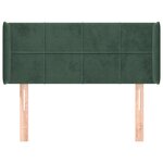vidaXL Tête de lit avec oreilles Vert foncé 93x16x78/88 cm Velours