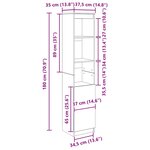 vidaXL Buffet haut chêne fumé 37 5x35x180 cm bois d'ingénierie