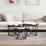 vidaXL Table basse 3 Pièces Chêne noir 50 x 50 x 40 cm