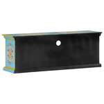 vidaXL Meuble TV bleu 110x30x40 cm bois massif de manguier