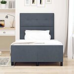 Cadre de lit vidaXL Gris foncé 120x190 cm Velours