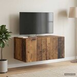 vidaXL Meuble TV mural 59 5 x 41 x 30 cm Bois ancien Bois d'ingénierie