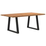 vidaXL Table à manger avec bord naturel 180x100x74cm bois massif chêne