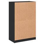 vidaXL Buffet haut avec portes noir 68x37x109 cm bois d'ingénierie