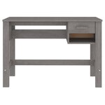 vidaXL Bureau HAMAR Gris clair 110x40x75 cm Bois massif de pin