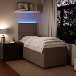 vidaXL Sommier à lattes de lit et matelas Gris clair 100x200cm Velours