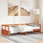 vidaXL Lit de jour sans matelas cire marron 90x190 cm bois pin massif
