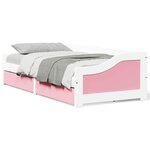 vidaXL Lit de jour et 2 tiroirs sans matelas IRUN blanc rose 90x200 cm