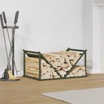 vidaXL Portant de bois chauffage vert olive 70x43x34 5 cm