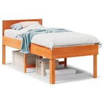 vidaXL Cadre de lit sans matelas cire marron 90x190 cm bois pin massif