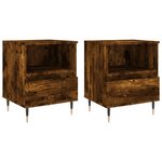 vidaXL Tables de chevet 2 Pièces chêne fumé 40x35x50 cm bois ingénierie