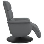 vidaXL Fauteuil inclinable avec repose-pieds gris similicuir
