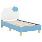 vidaXL Cadre de lit pour tout-petit avec tête de lit Bleu 70 x 140 cm