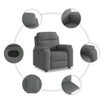 vidaXL Fauteuil inclinable Gris foncé Tissu