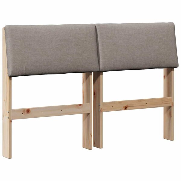 vidaXL Tête de lit capitonnée Taupe 120 cm Pin massif