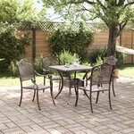 vidaXL Ensemble de tables de jardin 5 Pièces Bronze Aluminium coulé