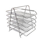 Corbeilles courrier q-connect maille metallique documents   a4 350x275x375 mm coloris     gris - set 5 un