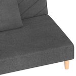 vidaXL Canapé-lit à 2 places avec deux oreillers Gris foncé Tissu