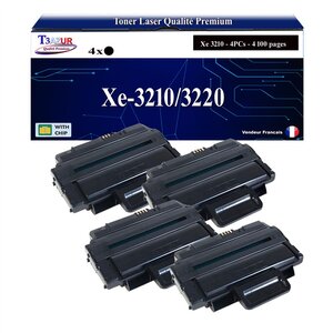 T3AZUR -4x Toners compatibles avec Xerox 106R01486/ 106R01485 pour Xerox WorkCentre 3210  3210VN  3220  3220VDN