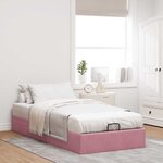 vidaXL Cadre de lit ottoman sans matelas rose 100x200 cm velours