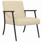vidaXL fauteuil Crème 59 x 75 x 78 cm tissu