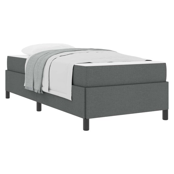 vidaXL Lit à ressorts avec matelas Gris foncé 90 x 190 cm tissu