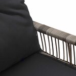 vidaXL Banc extérieur avec coussin 4 Pièces Gris et Gris foncé polyrotin