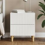 vidaXL Cabinet de chevet Blanc 43 x 34 5 x 48 cm Bois d'ingénierie