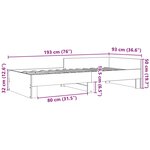 vidaXL Cadre de lit sans matelas sonoma gris 90x190 cm