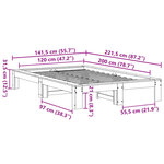vidaXL Cadre de lit sans matelas cire marron 120x200cm bois pin massif