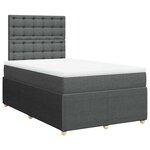 vidaXL Sommier à lattes de lit avec matelas gris foncé 120x190cm tissu