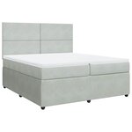 vidaXL Sommier à lattes de lit et matelas Gris clair 200x200cm Velours