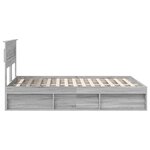 vidaXL Cadre de lit Gris Sonoma 140 x 190 cm Bois de pin massif