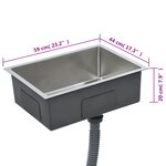 vidaXL Évier de cuisine fait à la main Acier inoxydable