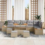 vidaXL Ensemble de canapé de jardin 10 Pièces Beige et Gris clair