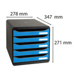 Module de classement big box plus 5 tiroirs clean'safe - bleu - exacompta