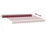 vidaXL Auvent manuel rétractable avec LED bordeaux 350x250 cm