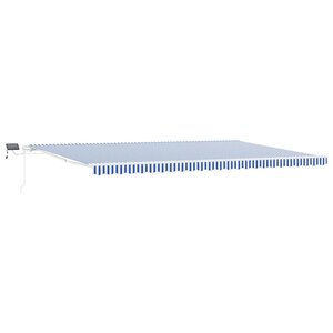 vidaXL Auvent Rétractable Bleu et Blanc 600 × 300 cm