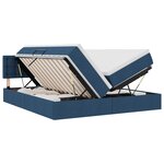 vidaXL Lit de rangement LED avec matelas Bleu 180 x 200 cm Tissu
